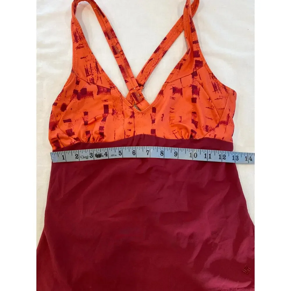 Columbia S Omni-Shield Advanced‎ Repellency Orange/Burgundy Tankini Top